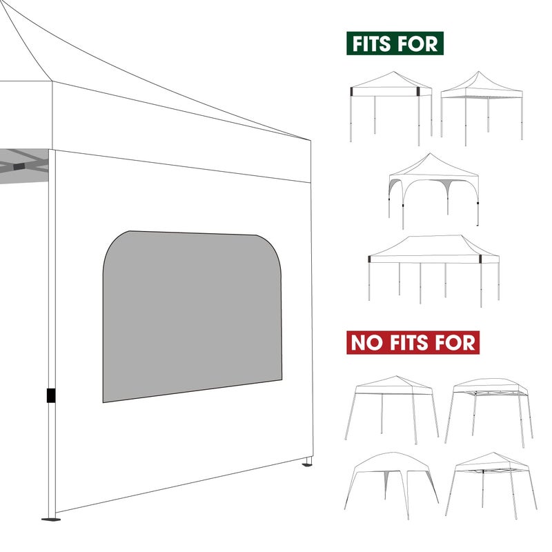 COOSHADE SunShade SideWall with Mesh Window for 10x10 Pop up Canopy Tent, 1 Pack Sunwall Only (Black) - Image 5